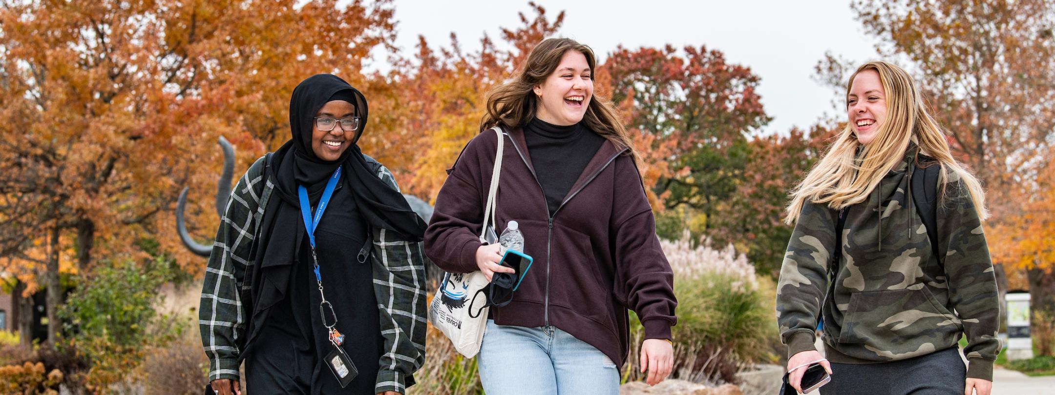 Students walking